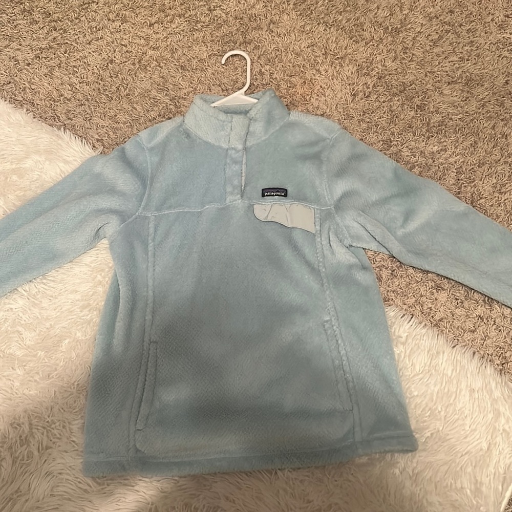 Blue patagonia fuzzy hoodie!